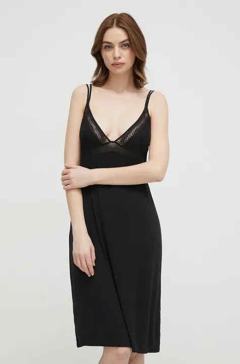 Νυχτερινή μπλούζα Calvin Klein Underwear γυναικεία, χρώμα: μαύρο