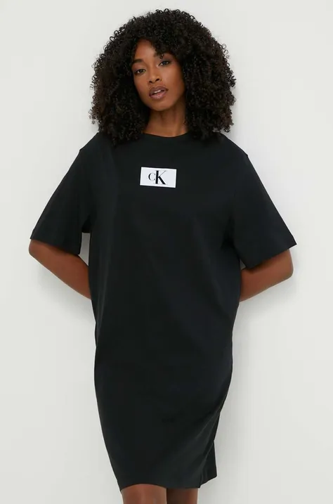 Bombažna spalna srajca Calvin Klein Underwear črna barva