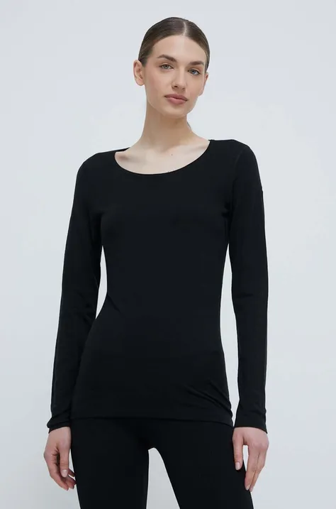 Λειτουργικό μακρυμάνικο πουκάμισο Icebreaker 200 Oasis χρώμα: μαύρο