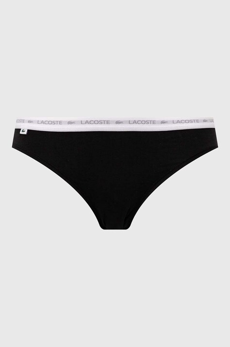Lacoste трусики briefs жіночі бавовняні з еластаном 3 шт — SS24-BID21B, чорний — фото 2