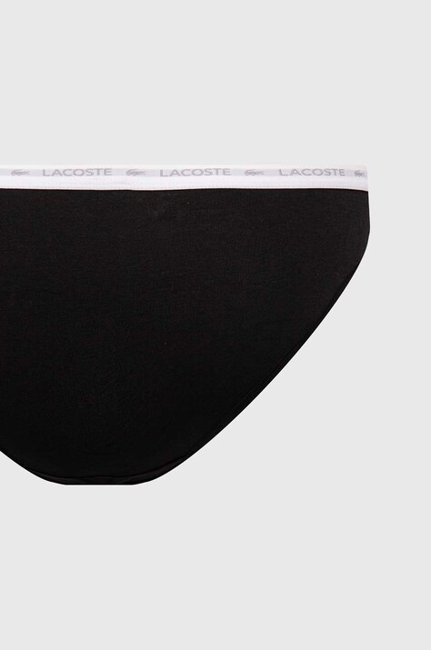 Lacoste трусики briefs жіночі бавовняні з еластаном 3 шт — SS24-BID21B, чорний — фото 3