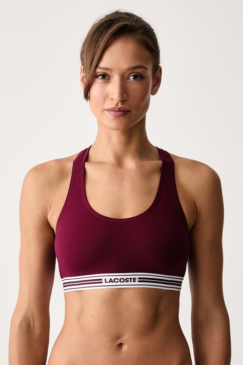 Lacoste Biustonosz bawełniany z elastanem bordowy IF8179