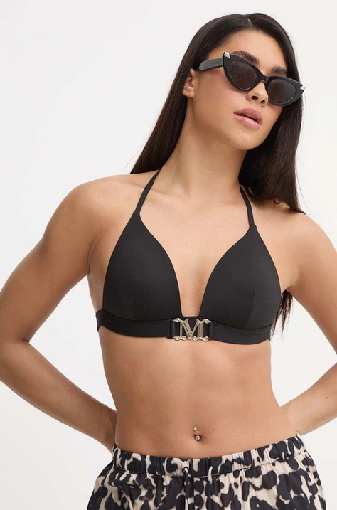 Plavková podprsenka Max Mara Beachwear černá barva, mírně vyztužený košík, 2416821109600