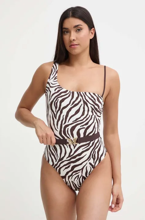 Max Mara Beachwear costum de baie dintr-o bucată culoarea maro, cupa moale, 2416831269600 2416830000000