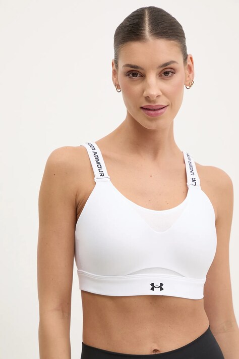 Under Armour sutien sport Infinity 2.0 High culoarea alb, neted, 1384112