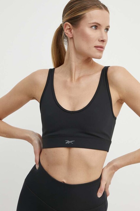 Спортивный бюстгальтер Reebok Active Collective цвет чёрный однотонный 100076326