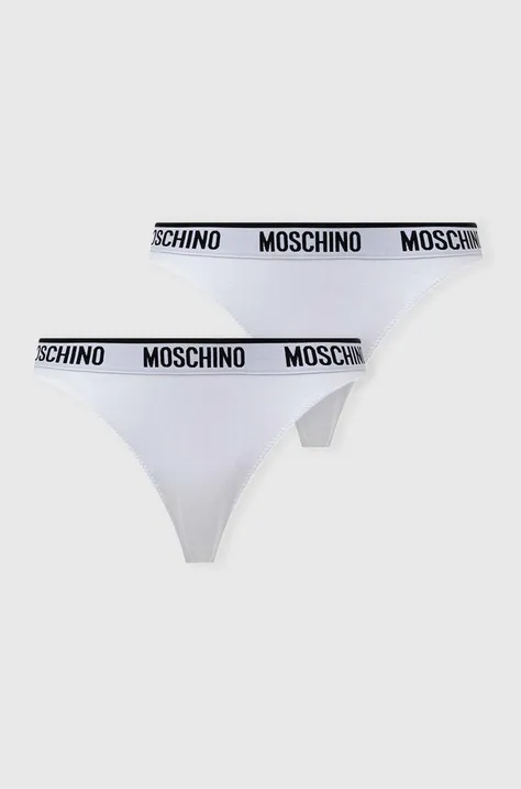 Moschino Underwear tanga 2-pack culoarea alb