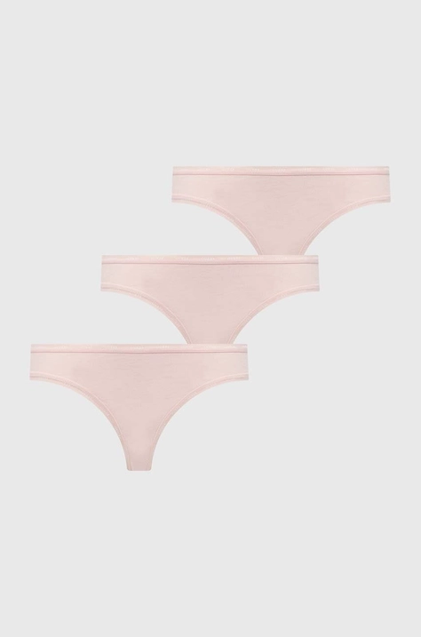 Guess tanga 3-pack culoarea roz