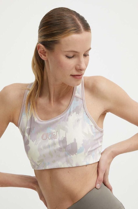 Спортен сутиен Picture Avasa Printed в розово с десен WTS526