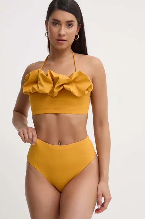 Dvoudílné plavky MAIO Paris žlutá barva, měkký košík, Aurora