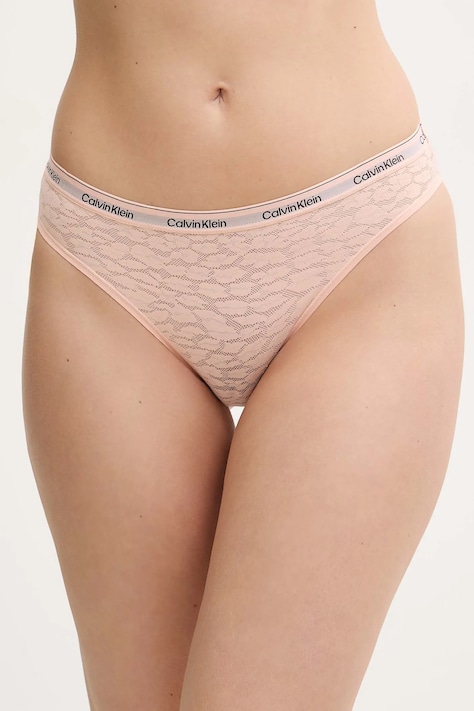 Calvin Klein Underwear brazyliany kolor beżowy z koronki 000QD5233E
