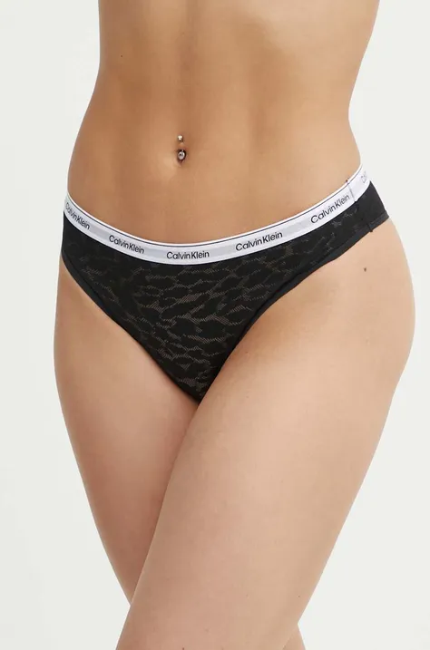 Calvin Klein Underwear brazyliany kolor czarny z koronki 000QD5233E