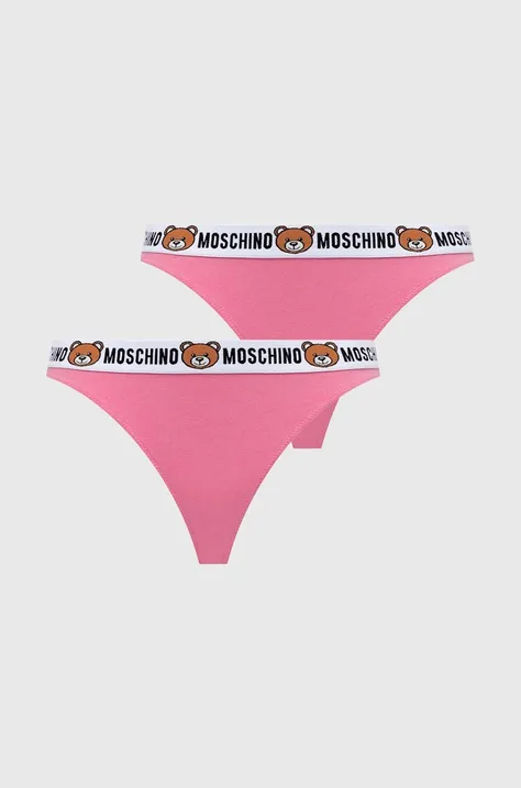 Moschino Underwear stringi 2-pack kolor różowy 13854402