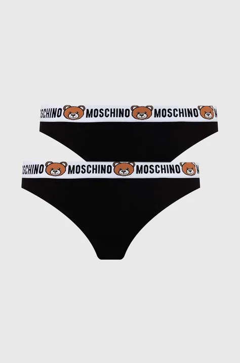 Kalhotky Moschino Underwear 2-pack černá barva, 13864402
