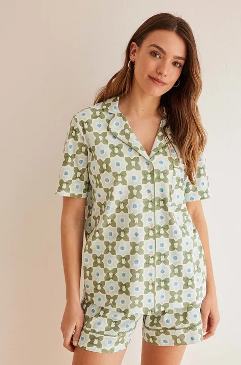 Bavlněné pyžamo women'secret Miffy zelená barva, bavlněná, 3137646