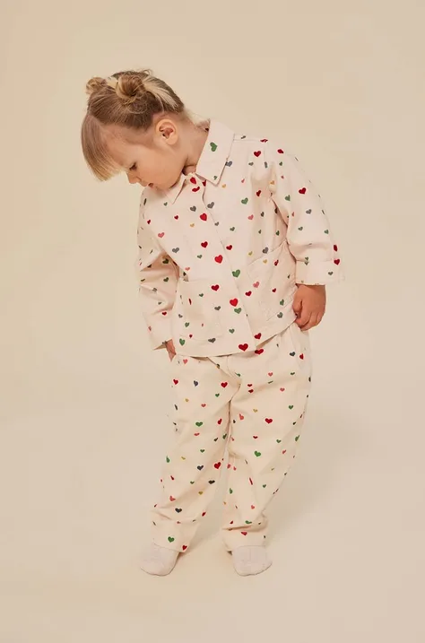 Dječje pamučne hlače Konges Sløjd PREMIUM boja: ružičasta, s uzorkom