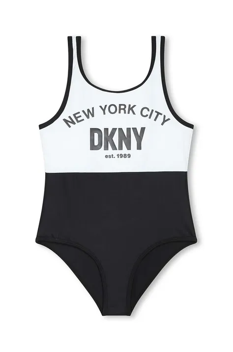 Суцільний дитячий купальник Dkny колір чорний