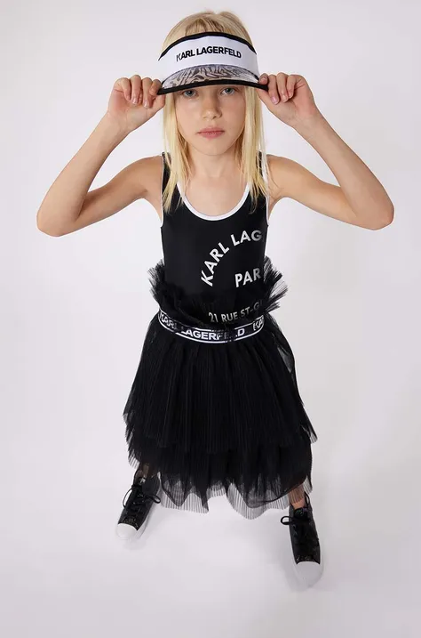 Jednodielne detské plavky Karl Lagerfeld čierna farba