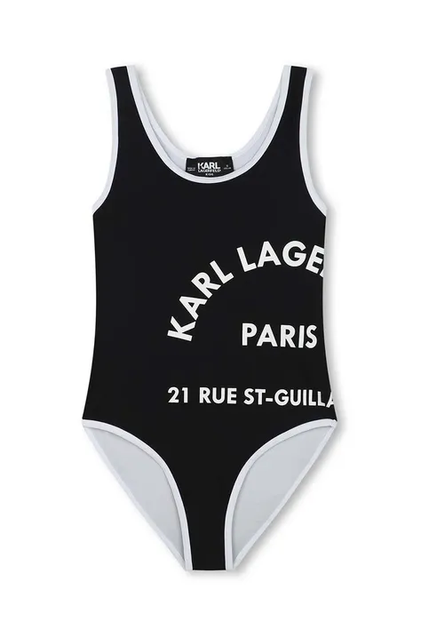 Karl Lagerfeld jednoczęściowy strój kąpielowy dziecięcy kolor czarny