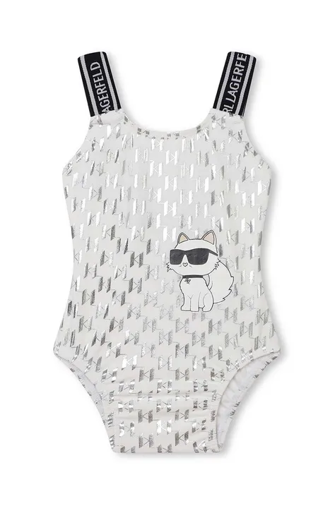 Dječji jednodijelni kupaći kostim Karl Lagerfeld boja: bijela