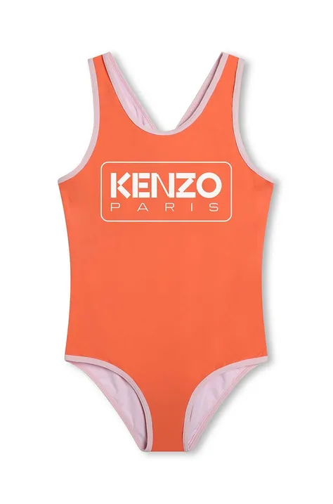 Jednodielne detské plavky Kenzo Kids červená farba