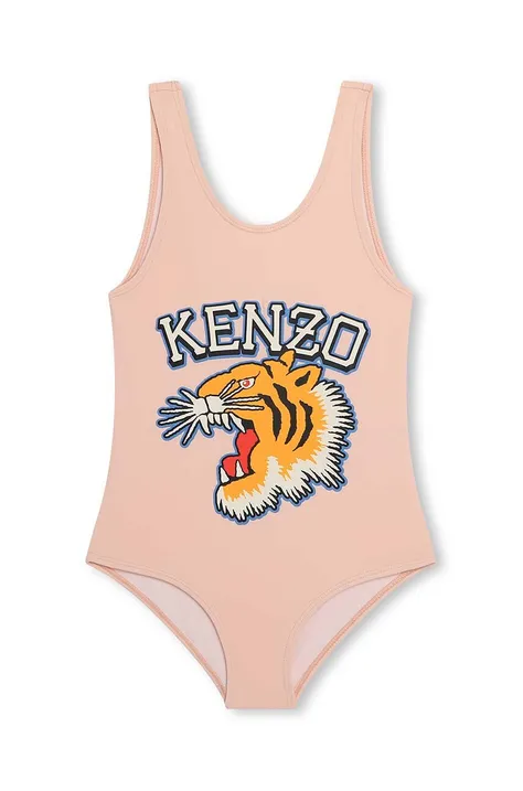 Суцільний дитячий купальник Kenzo Kids колір рожевий