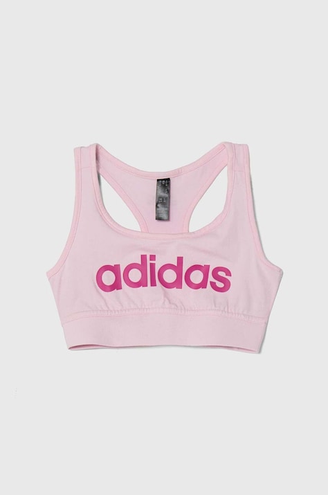Dětská sportovní podprsenka adidas růžová barva