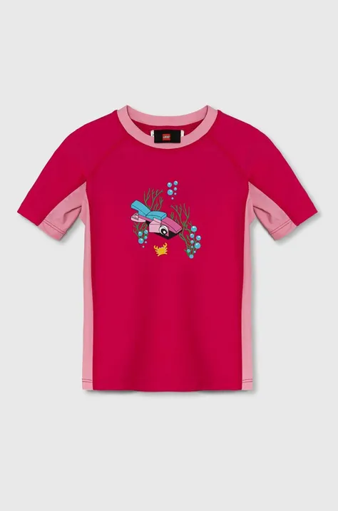 Detské plavkové tričko Lego ružová farba