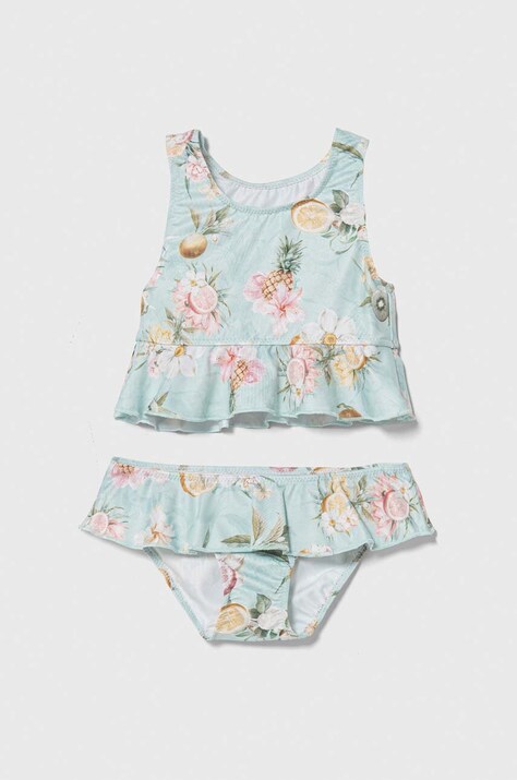 Jamiks costum de baie pentru copii din două piese culoarea turcoaz