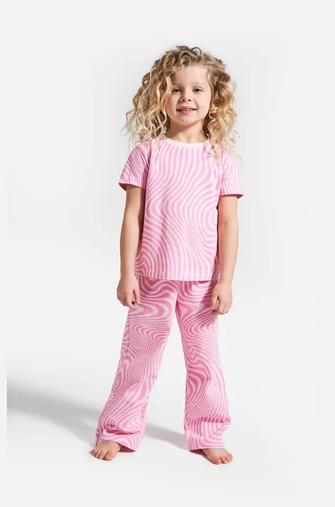 Coccodrillo pijamale de bumbac pentru copii culoarea roz, modelator