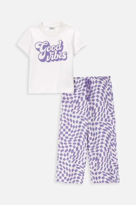 Παιδικές βαμβακερές πιτζάμες Coccodrillo χρώμα: μοβ
