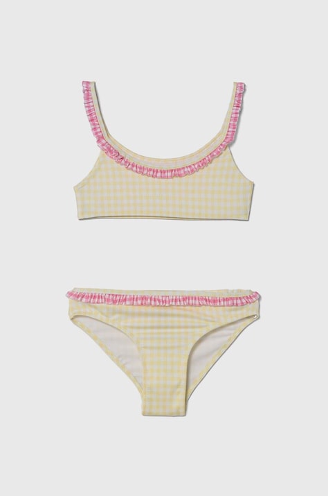 United Colors of Benetton Costum de baie pentru copii din două piese culoarea galben