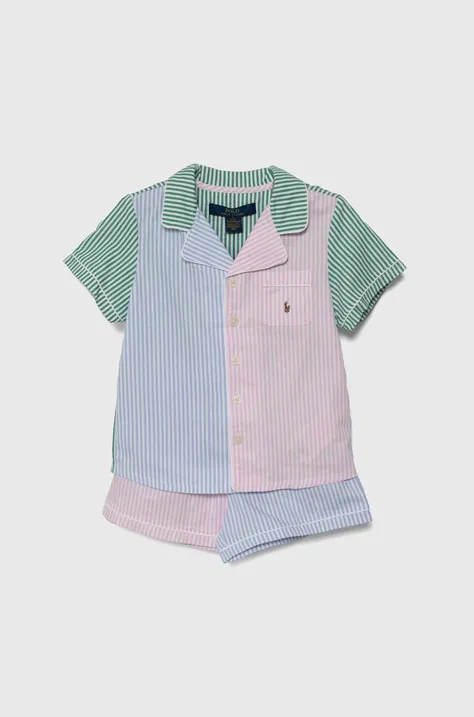 Детская хлопковая пижама Polo Ralph Lauren однотонная