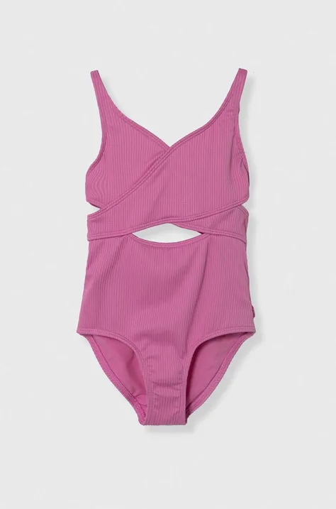 Dječji jednodijelni kupaći kostim Abercrombie & Fitch boja: ružičasta