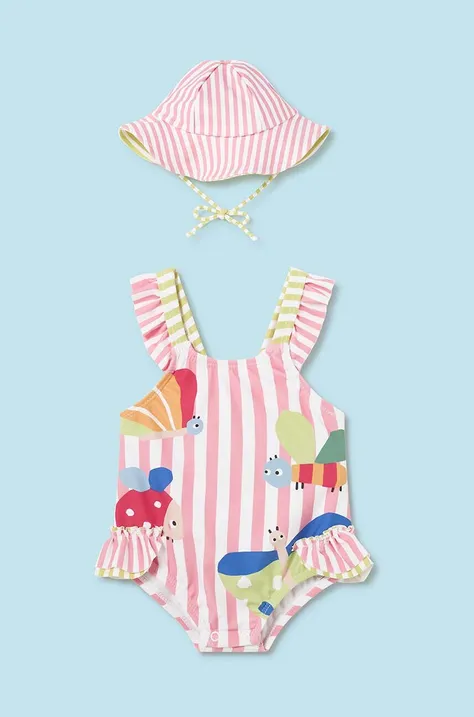 Jednodijelni kupaći kostim za bebe Mayoral Newborn boja: ružičasta