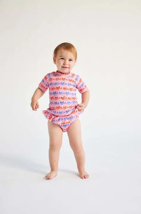 Bobo Choses jednoczęściowy strój kąpielowy niemowlęcy kolor różowy