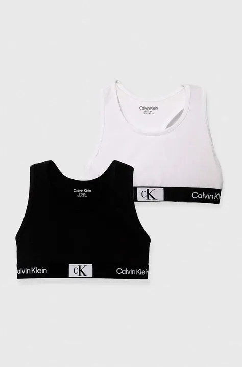 Detská podprsenka Calvin Klein Underwear 2-pak čierna farba