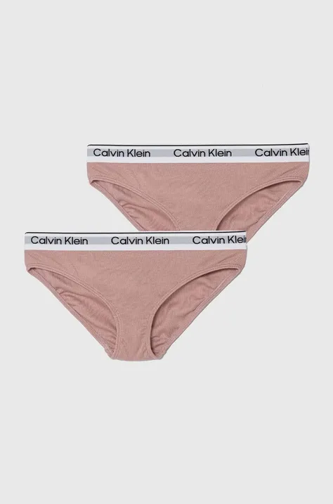 Otroške spodnje hlače Calvin Klein Underwear 2-pack roza barva