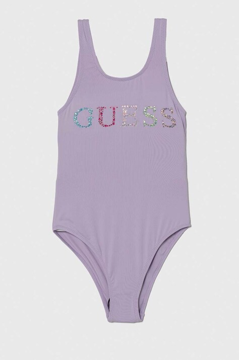 Ολόσωμο παιδικό μαγιό Guess χρώμα: μοβ