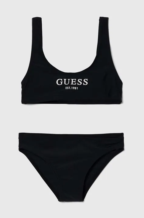 Dvojdielne detské plavky Guess čierna farba