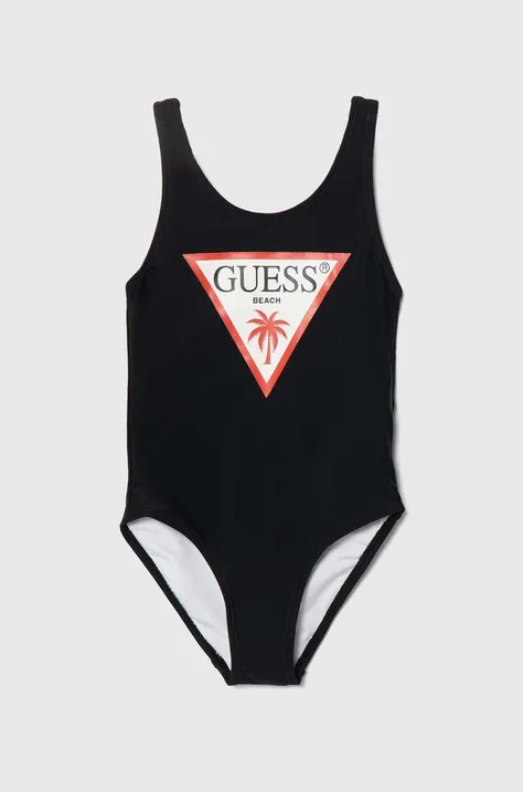 Jednodielne detské plavky Guess čierna farba