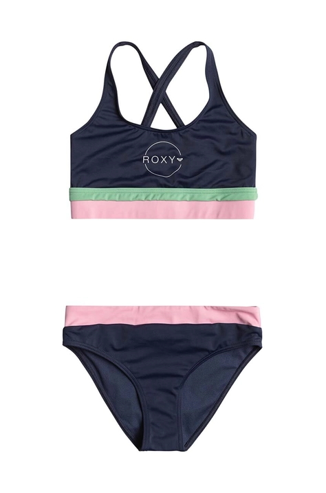 Roxy costum de baie pentru copii din două piese ILACABO ACTIVE culoarea albastru marin