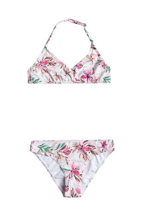 Roxy costum de baie pentru copii din două piese HAPPY TROPICAL culoarea alb