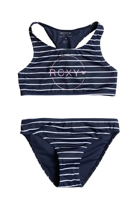 Dječji dvodijelni kupaći kostim Roxy BICOASIC STRI boja: tamno plava