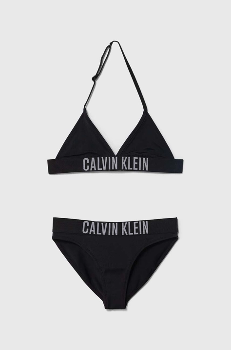 Dvoudílné dětské plavky Calvin Klein Jeans černá barva