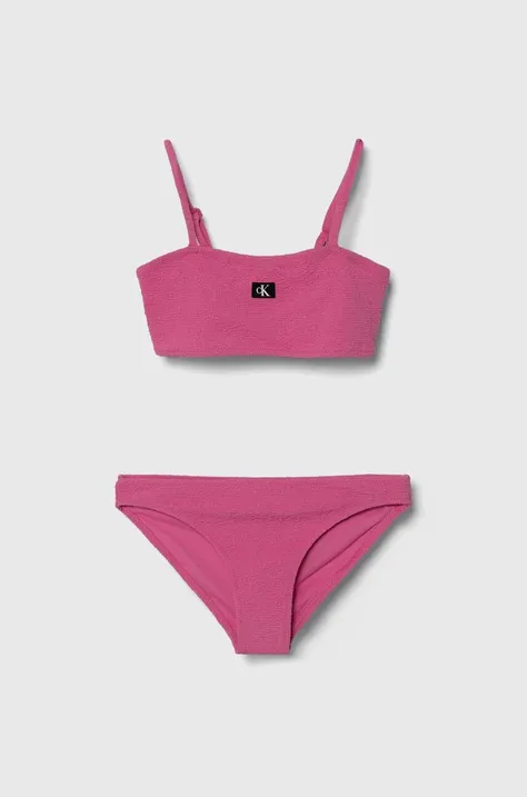 Детский раздельный купальник Calvin Klein Jeans цвет розовый