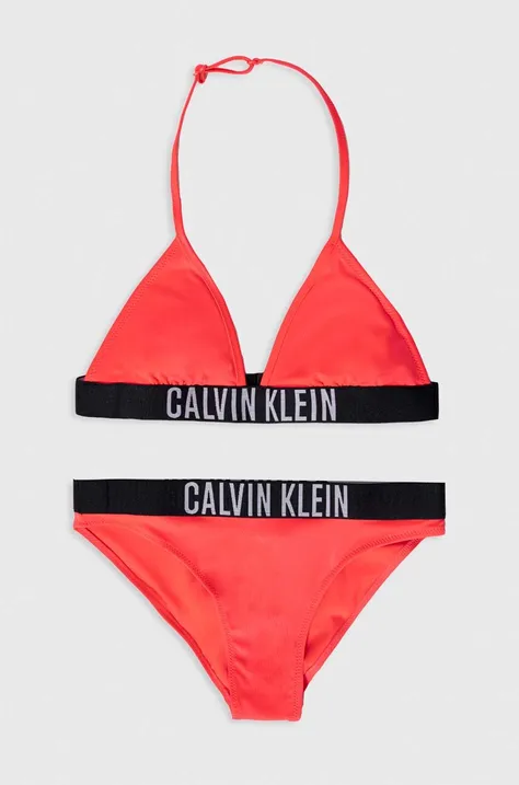 Dječji dvodijelni kupaći kostim Calvin Klein Jeans boja: ružičasta