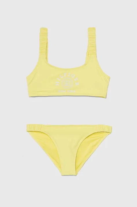 Dvojdielne detské plavky Tommy Hilfiger žltá farba