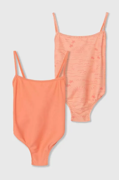 Суцільний дитячий купальник zippy 2-pack колір помаранчевий
