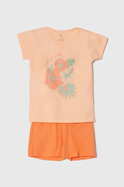 Дитяча бавовняна піжама zippy 2-pack колір помаранчевий з принтом